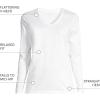 Lands’ End Women’s Relaxed American-Grown Supima Cotton Long Sleeve V-Neck T-Shirt(White)