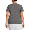 Lands’ End Women’s Relaxed American-Grown Supima Cotton V-Neck T-Shirt(Charcoal Heather)