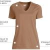Lands’ End Women’s Relaxed American-Grown Supima Cotton V-Neck T-Shirt(Dark Jute Brown)