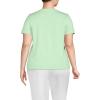 Lands’ End Women’s Relaxed American-Grown Supima Cotton V-Neck T-Shirt(Icy Mint Green)