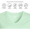 Lands’ End Women’s Relaxed American-Grown Supima Cotton V-Neck T-Shirt(Icy Mint Green)