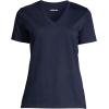 Lands’ End Women’s Relaxed American-Grown Supima Cotton V-Neck T-Shirt(Radiant Navy)