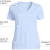 Lands’ End Women’s Relaxed American-Grown Supima Cotton V-Neck T-Shirt(Soft Sky Blue)