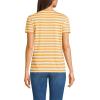 Lands’ End Women’s Relaxed American-Grown Supima Cotton V-Neck T-Shirt(Sweet Mango Even Stripe)