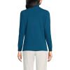 Lands’ End Women’s Relaxed Cotton Long Sleeve Mock Turtleneck Shirt(Baltic Teal)
