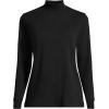 Lands’ End Women’s Relaxed Cotton Long Sleeve Mock Turtleneck Shirt(Black)