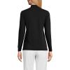 Lands’ End Women’s Relaxed Cotton Long Sleeve Mock Turtleneck Shirt(Black)