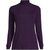 Lands’ End Women’s Relaxed Cotton Long Sleeve Mock Turtleneck Shirt(Blackberry)