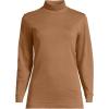 Lands’ End Women’s Relaxed Cotton Long Sleeve Mock Turtleneck Shirt(Canyon Camel)