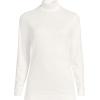 Lands’ End Women’s Relaxed Cotton Long Sleeve Mock Turtleneck Shirt(Ivory)
