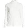 Lands’ End Women’s Relaxed Cotton Long Sleeve Mock Turtleneck Shirt(Ivory)