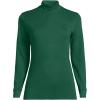 Lands’ End Women’s Relaxed Cotton Long Sleeve Mock Turtleneck Shirt(Light Emerald)
