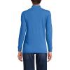 Lands’ End Women’s Relaxed Cotton Long Sleeve Mock Turtleneck Shirt(Muted Cobalt Blue)