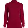 Lands’ End Women’s Relaxed Cotton Long Sleeve Mock Turtleneck Shirt(Regal Garnet)