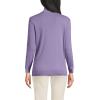 Lands’ End Women’s Relaxed Cotton Long Sleeve Mock Turtleneck Shirt(Violet Verbena)