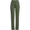 Lands’ End Women’s Relaxed Fit Sport Knit High Rise Pants – Soft Cotton Pull-On with Elastic Waist(Estate Green)