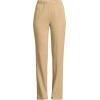 Lands’ End Women’s Relaxed Fit Sport Knit High Rise Pants – Soft Cotton Pull-On with Elastic Waist(French Pecan Heather)