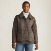 Lands’ End Women’s Reversible Shearling Fleece Button Front Coat(Brown)