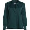 Lands’ End Women’s Satin Popover Shirt(Deep Forest)