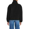 Lands’ End Women’s Shearling Zip Front Fleece Jacket(Black)
