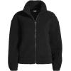 Lands’ End Women’s Shearling Zip Front Fleece Jacket(Black)