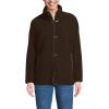 Lands’ End Women’s Sherpa Fleece Reversible Mixed Media Long Jacket(Rich Coffee/Brown Check)