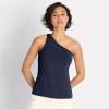 Lands’ End Women’s Slender One Shoulder Top(Deep Sea Navy)