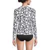 Lands’ End Women’s Sunshade UPF 50 Long Sleeve Relaxed Rash Guard(Black Havana Floral)