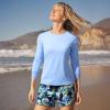 Lands’ End Women’s Sunshade UPF 50 Long Sleeve Relaxed Rash Guard(Clear Blue Sky)