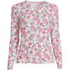 Lands’ End Women’s Sunshade UPF 50 Long Sleeve Relaxed Rash Guard(White Multi Paisley Floral)