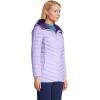 Lands’ End Womens UL Packable Hooded Long Down Jacket Lavender Cloud Regular Large