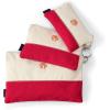 Lands’ End Zip Canvas Pouch 3PK Natural/bright Spruce One Size(Natural/Heritage Red)