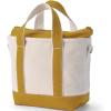 Lands’ End Zip Top Canvas Tote Bag(Natural/Dijon Gold)