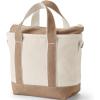 Lands’ End Zip Top Canvas Tote Bag(Natural/Rich Camel)