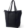 Lands’ End Zip Top Long Handle Canvas Tote Bag(Black/Black)