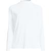 Women’s Drapey Rib Skimming Long Sleeve Mock Neck Shirt(Crisp White)