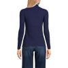 Women’s Drapey Rib Skimming Long Sleeve Mock Neck Shirt(Deep Sea Navy)