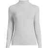 Women’s Drapey Rib Skimming Long Sleeve Mock Neck Shirt(Gray Heather)