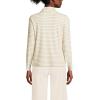 Women’s Drapey Rib Skimming Long Sleeve Mock Neck Shirt(Ivory/Champagne Stripe)