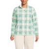 Lands’ End Anyweather Fleece Full Zip Jacket(Mint Sky Buff Check)