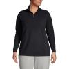 Lands’ End Anyweather Fleece Quarter Zip Pullover(Black)