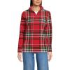 Lands’ End Anyweather Fleece Quarter Zip Pullover(Compass Red Holiday Plaid)