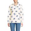 Lands’ End Anyweather Fleece Quarter Zip Pullover(Ivory/Clear Blue Tossed Floral)