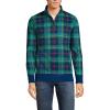 Lands’ End Bedford Rib Quarter Zip Pullover Sweater(Green/Navy/Heritage Red Plaid)