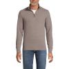 Lands’ End Bedford Rib Quarter Zip Pullover Sweater(Light Bark Heather)