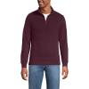Lands’ End Bedford Rib Quarter Zip Pullover Sweater(Lush Burgundy Heather)