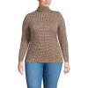 Lands’ End Lightweight Jersey Long Sleeve Turtleneck(Champagne/Brown Plaid)