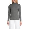 Lands’ End Lightweight Jersey Long Sleeve Turtleneck(Charcoal Heather)