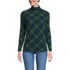 Lands’ End Lightweight Jersey Long Sleeve Turtleneck(Light Emerald Blackwatch Plaid)