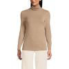 Lands’ End Lightweight Jersey Long Sleeve Turtleneck(Light Toffee Heather)